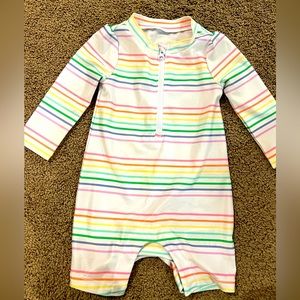 EUC Gap Baby Girls long sleeve One Piece Swimsuit 6-12 months.